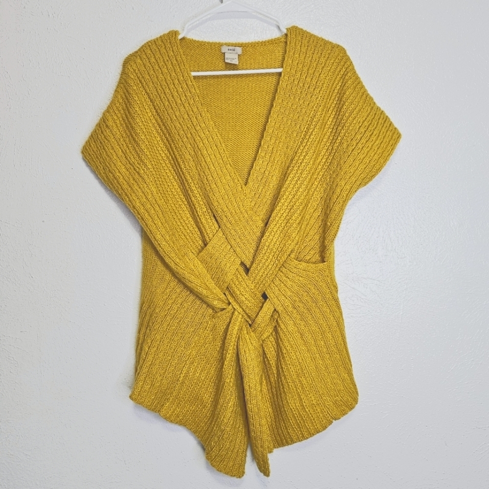 Anthropologie Women's Mustard Yellow, XL Knit Sweater